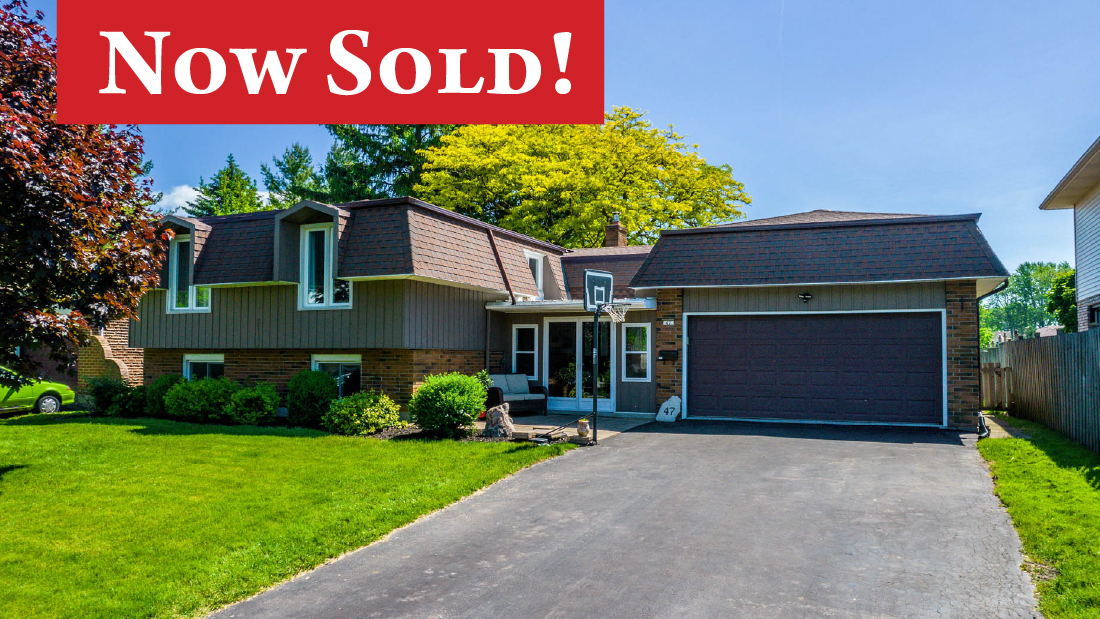 now sold banner on 47 gaspare dr port colborne for sale by ruzycki real estate
