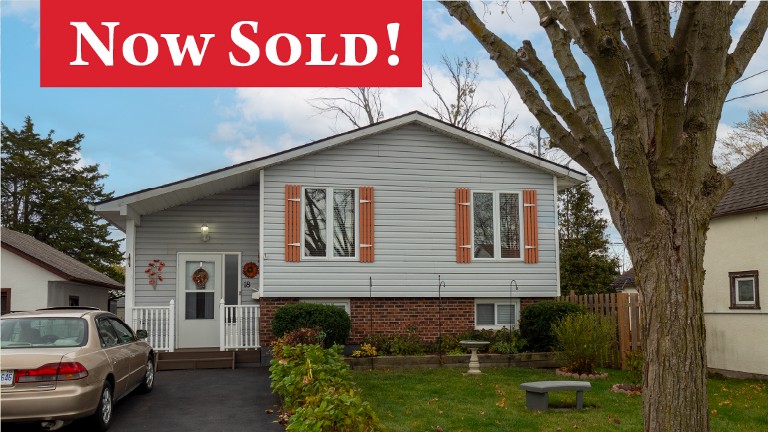 now sold banner on 18 knoll st port colborne sold by frank ruzycki real estate
