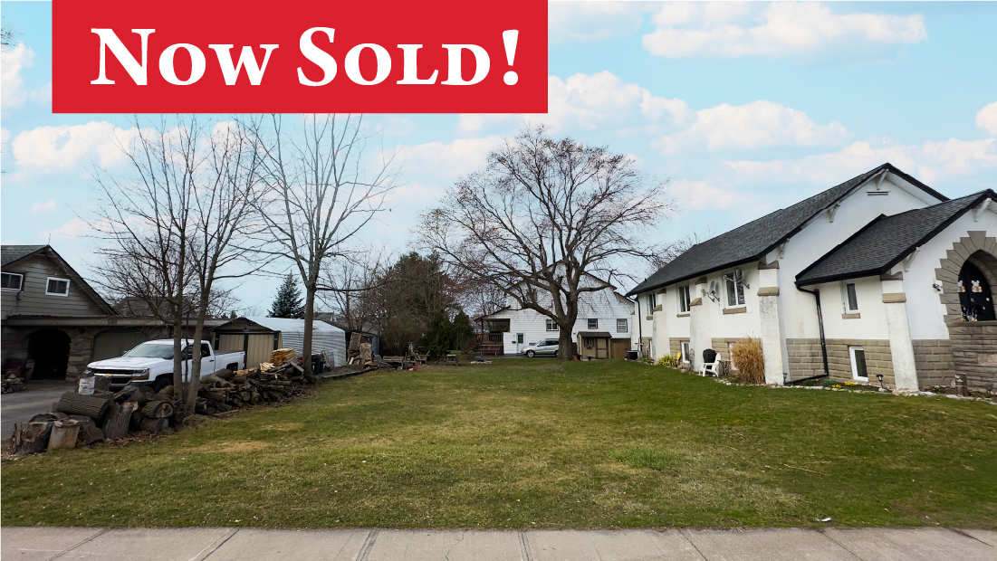 now sold banner on w/s fielden ave port colborne building lot sold by frank ruzycki real estate