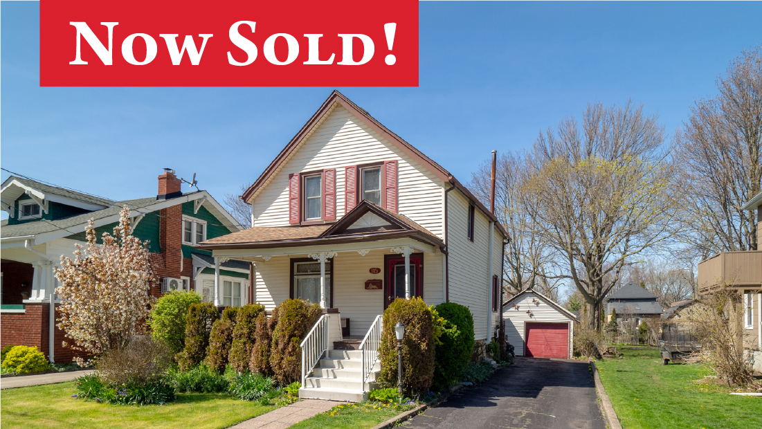 now sold banner on 115 adelaide st port colborne sold by frank ruzycki