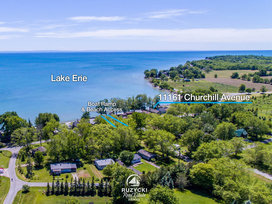 11161-churchill-ave-wainfleet_24 aerial view of 11161 churchill ave wainfleet showing proximity to nearby boat ramp & beach access
